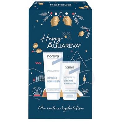 Aquareva Crème Hydratante 24H Texture Légère 40ml + Crème Mains Réparatrice 24H 50ml