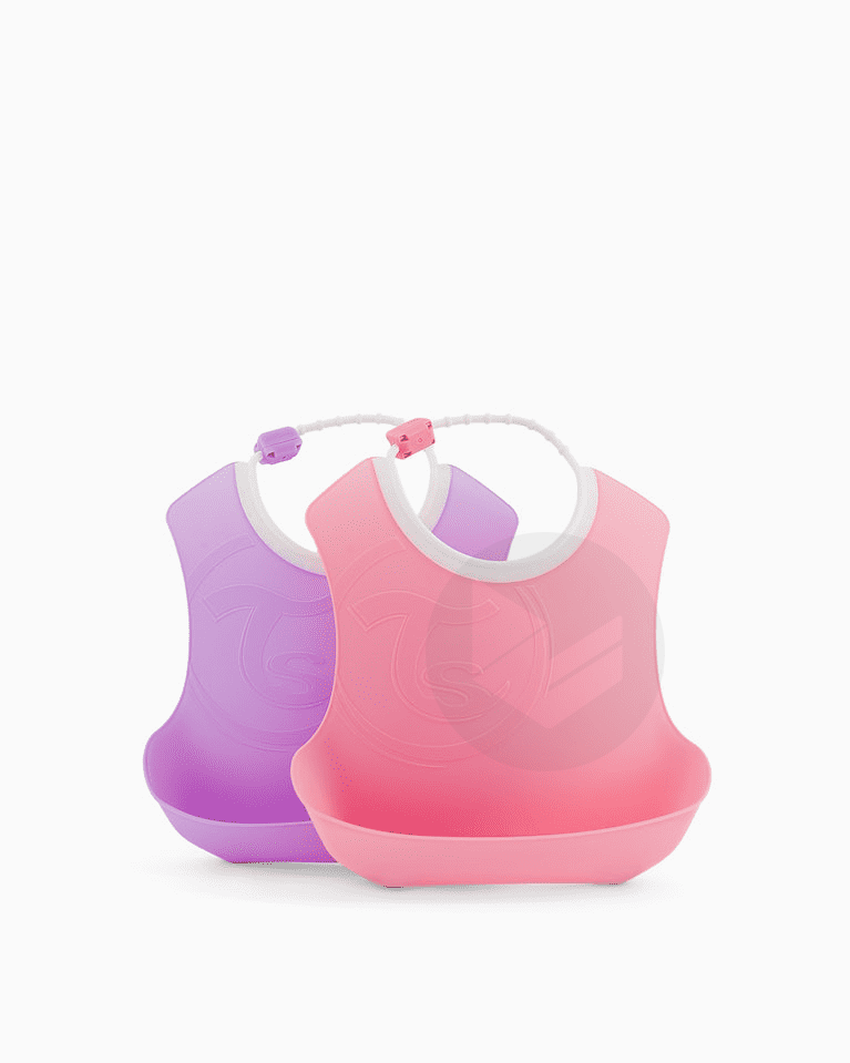 Lot de 2 Bavoirs 4 mois+ / Rose et violet