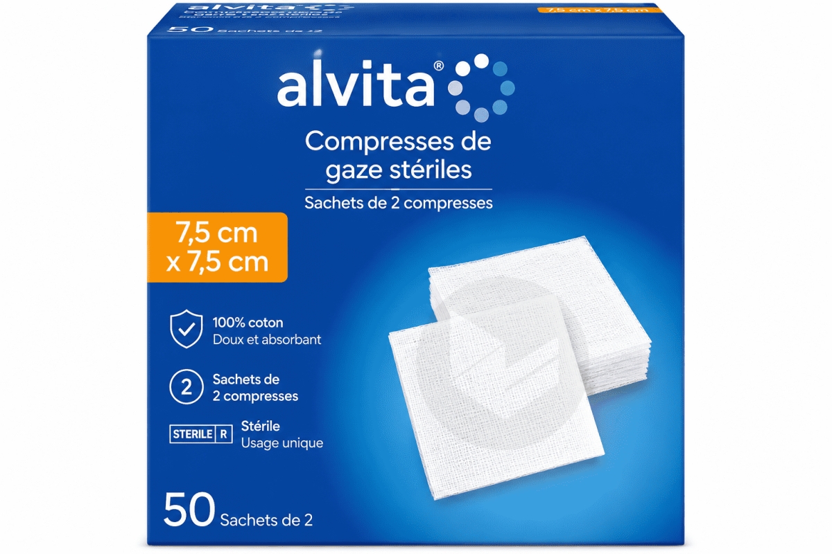 Compresse Stérile de Gaze 7,5cmx7,5 cm x50