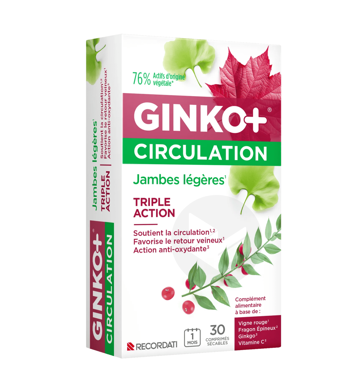 Ginko+ Circulation Jambes Lourdes 30 comprimés