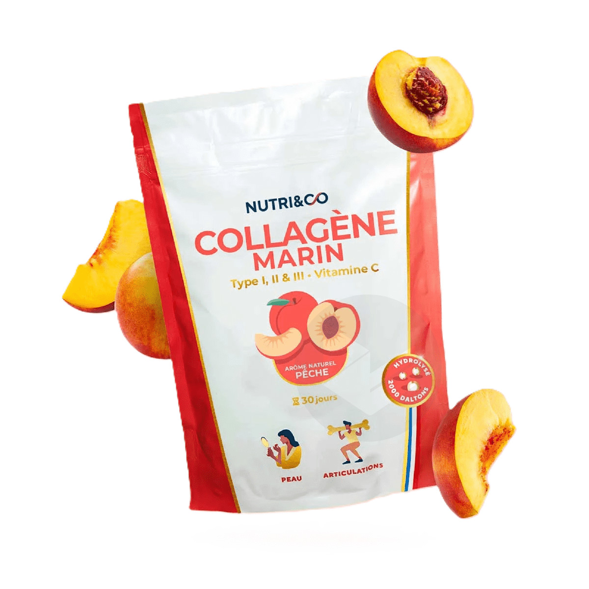 Collagène Marin Type I & II Arôme Pêche 190g