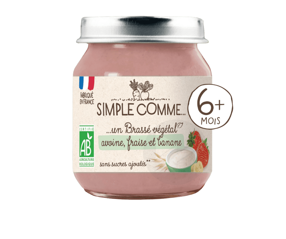 Brassé végétal Avoine Fraise et Banane 125g