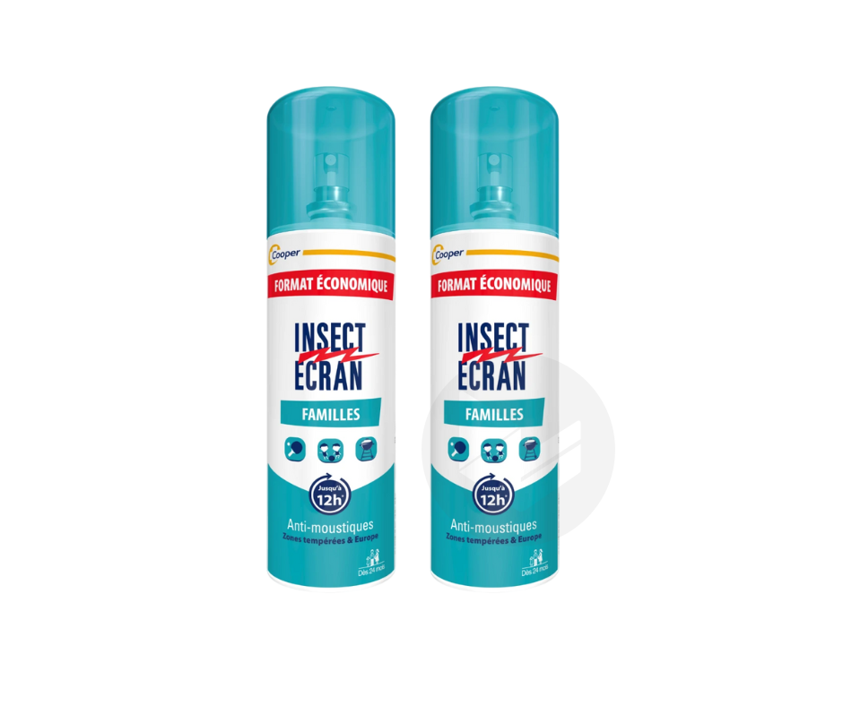 Anti-Moustiques Spray Répulsif Peau Familles 2x100 ml