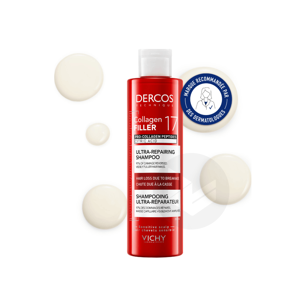 Dercos Shampooing Ultra-Reparateur Collagen 17 200ml