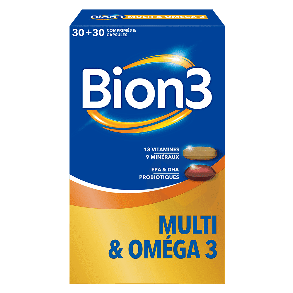 Multi & Oméga 3 avec des Probiotiques 30 Comprimés + 30 Capsules