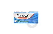 MAALOX HYDROXYDE D'ALUMINIUM/HYDROXYDE DE MAGNESIUM 400 mg/400 mg Comprimé à croquer maux d'estomac (Plaquette de 60)