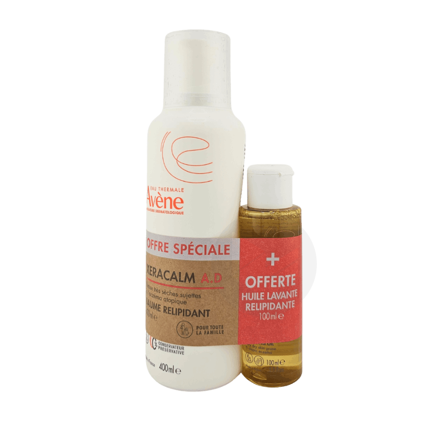 Xeracalm Baume Relipidant 400ml + Huile lavante offerte 100ml