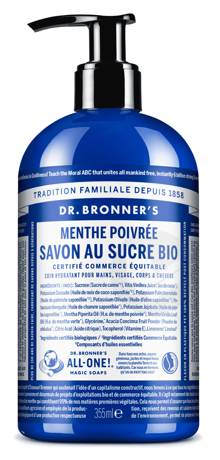 Savon liquide Menthe poivrée flacon-pompe 355ml