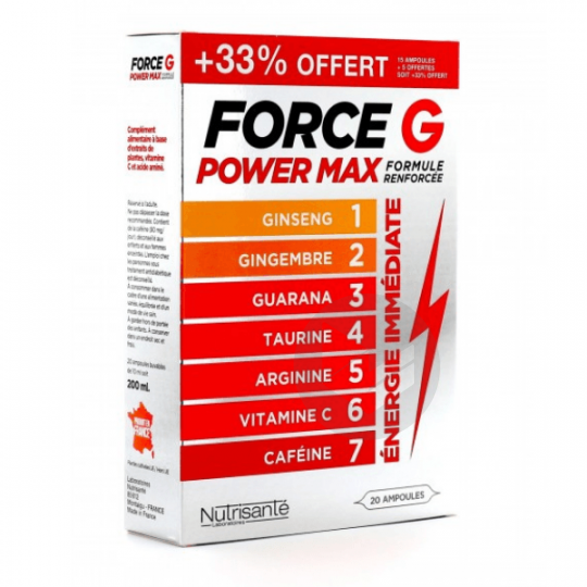 Force G Power Max Formule Renforcée 20 ampoules