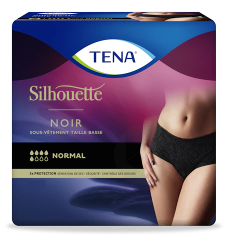 TENA Silhouette Normal taille basse noir Large x9