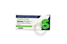 CETIRIZINE SANDOZ CONSEIL 10 mg Comprimé pelliculé sécable (Plaquette de 7)