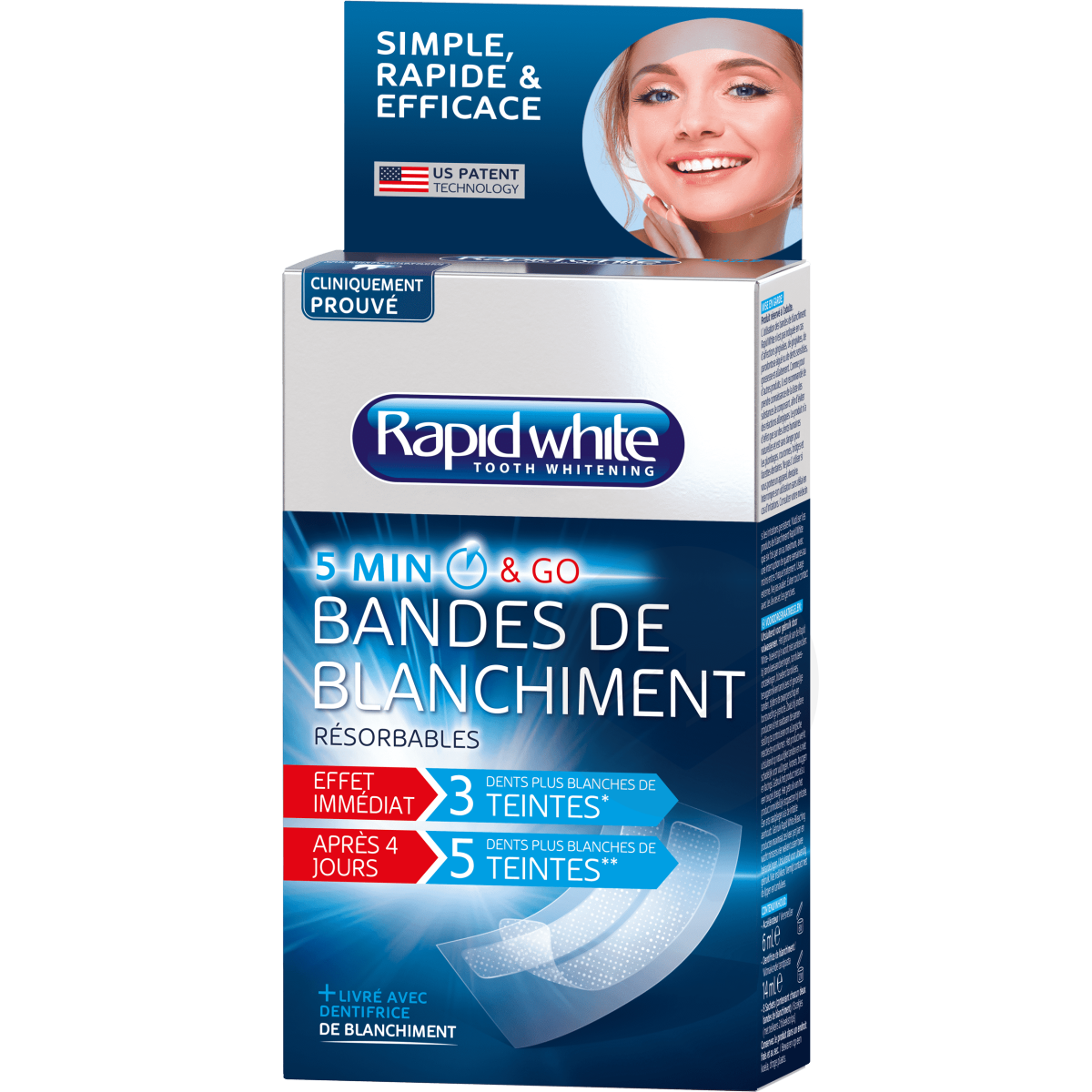 Express 5 Minutes Bandes de Blanchiment 8 sachets