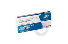 CROMOGLICATE DE SODIUM SANDOZ CONSEIL 2 % Collyre en solution en récipient unidose (10récipients unidose de 0,3ml)