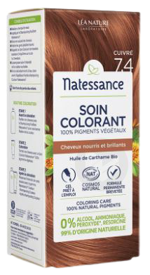 Soin colorant 100% pigments végétaux Cuivré 7.4 150ml