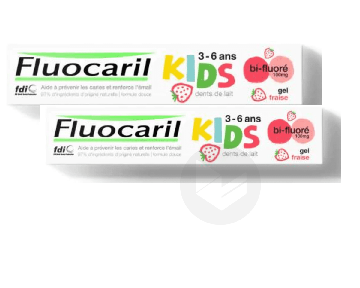Fluocaril Kids Dentifrice 3-6ans Fraise 2x50ml