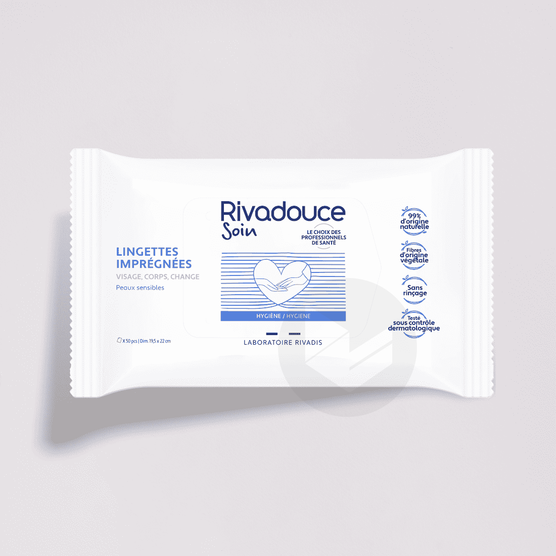 Lingettes Imprégnées nettoyantes x 50