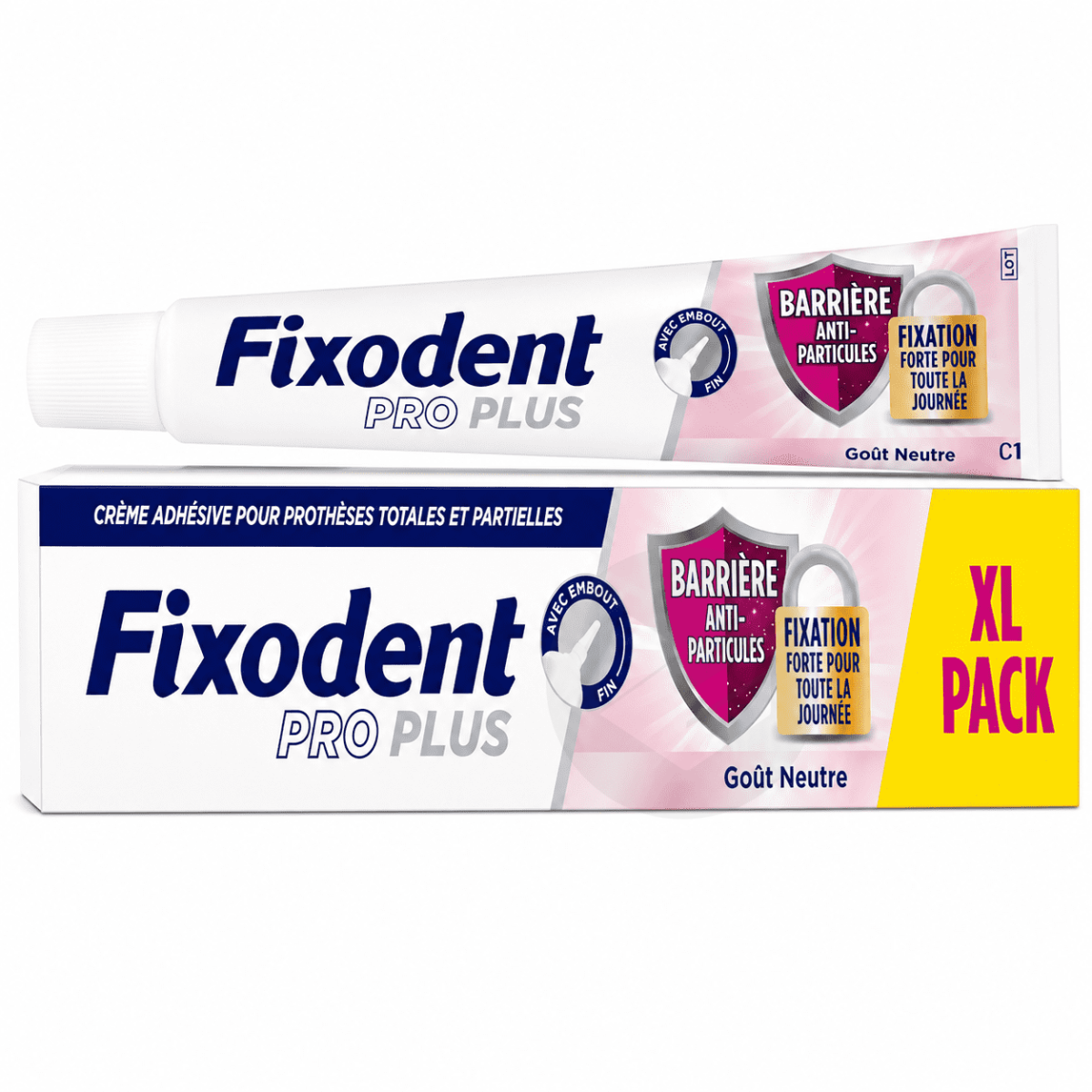 Fixodent Pro Plus Barrière Anti-Particules Gôut Neutre 75g