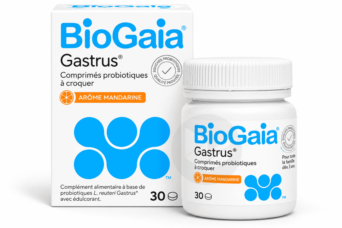 BioGaia Gastrus Arôme Mandarine 30 comprimés à croquer