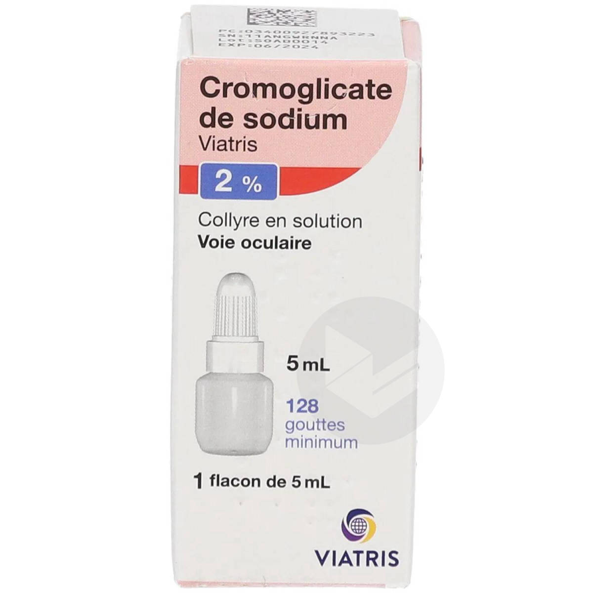 CROMOGLICATE DE SODIUM VIATRIS 2 % collyre, 5 ml