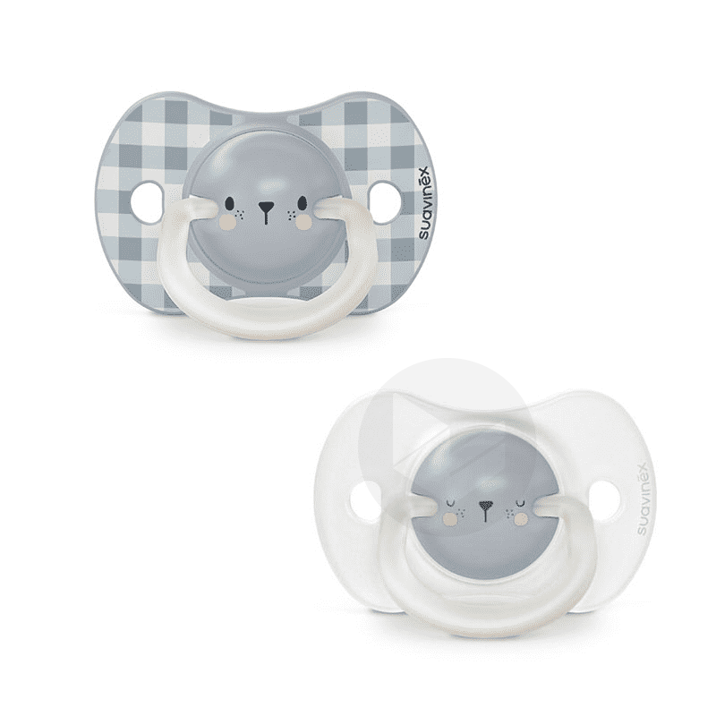 Pack de 2 sucettes 0-6 mois SX PRO Night&Day Gris foncé