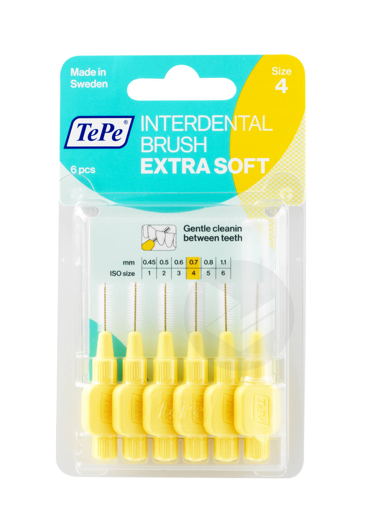 Brossettes Interdentaires Extra Souples jaune pastel 0.7mm ISO 4 x6
