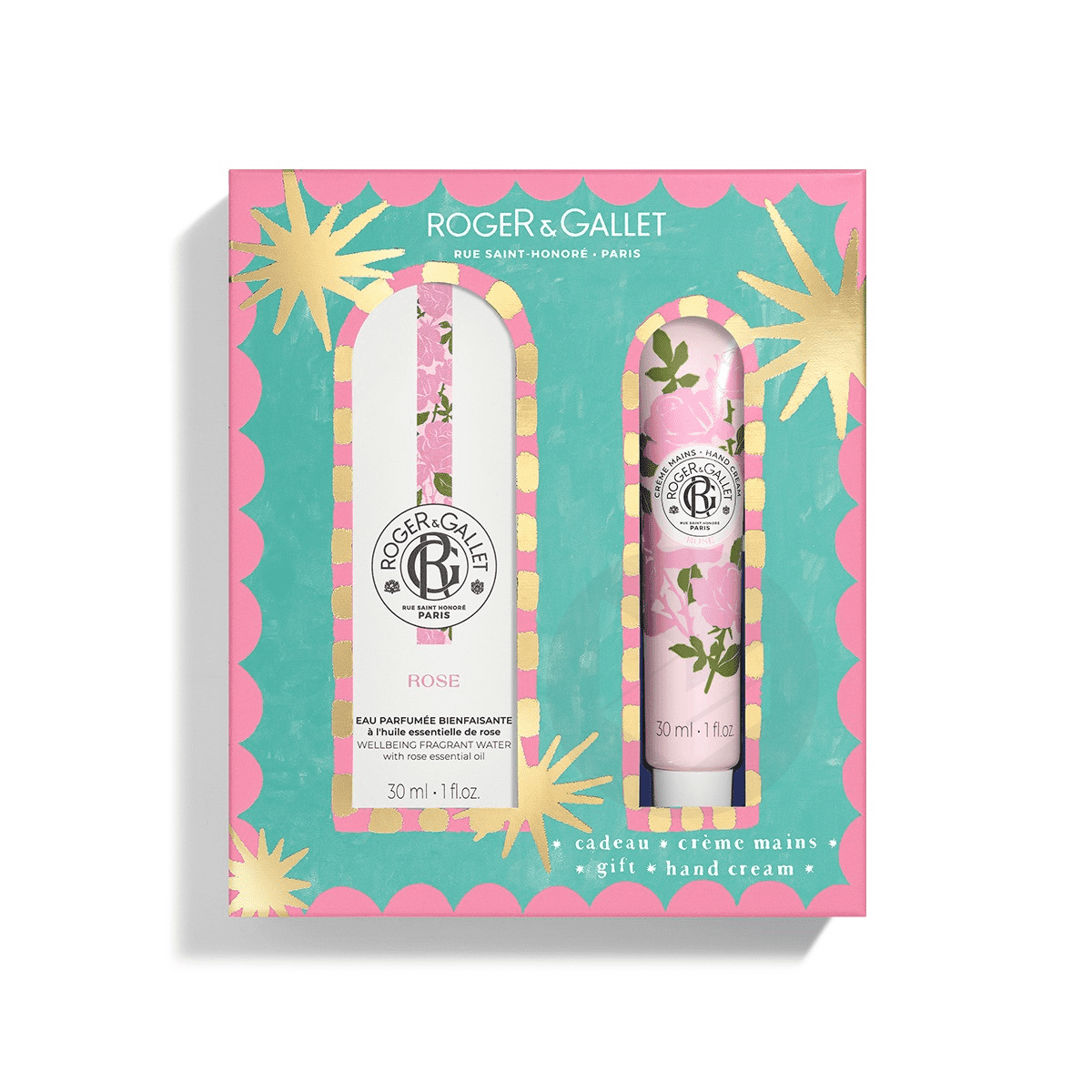 Coffret Noël Crème Mains + Eau parfumée 30 ml Rose