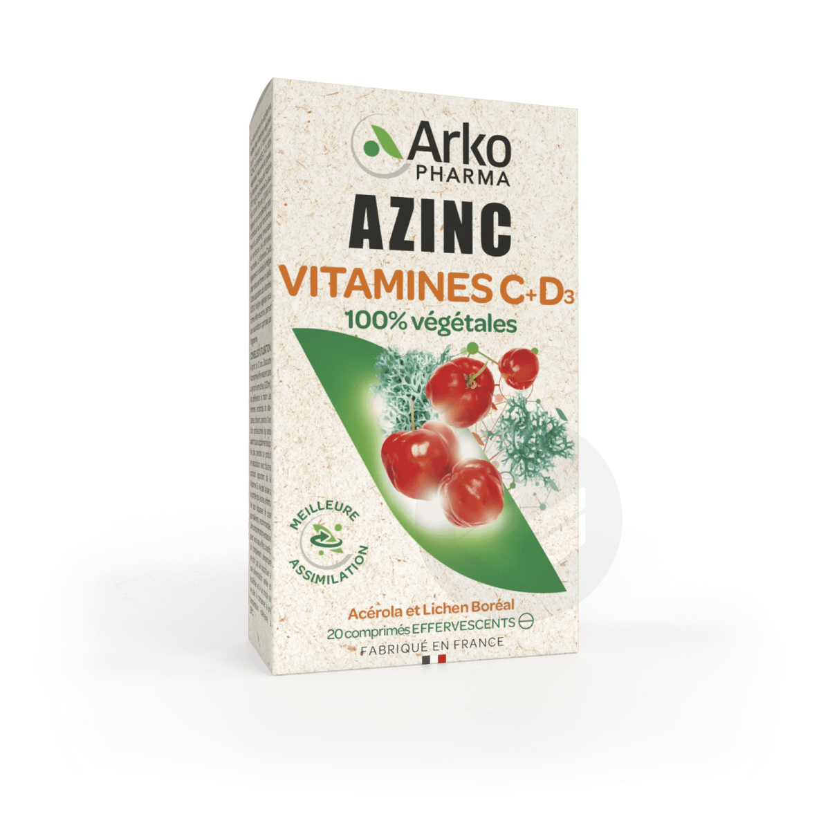 Azinc Vitamines C + D 20 comprimés effervescents