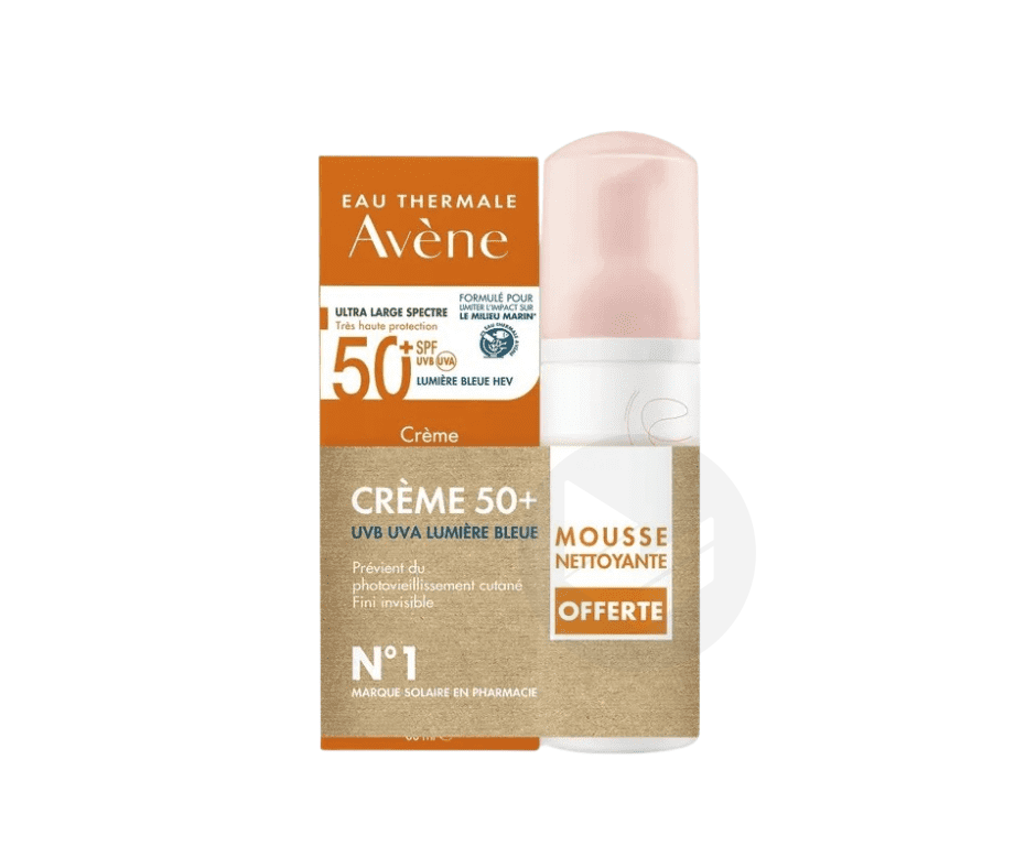 Crème SPF 50+ 50ml + Mousse nettoyante 150ml