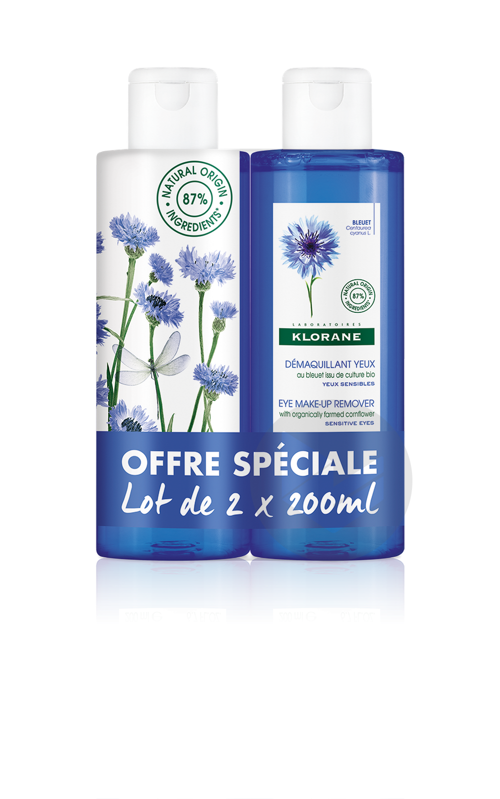 Duo Démaquillant yeux au Bleuet issu de culture biologique