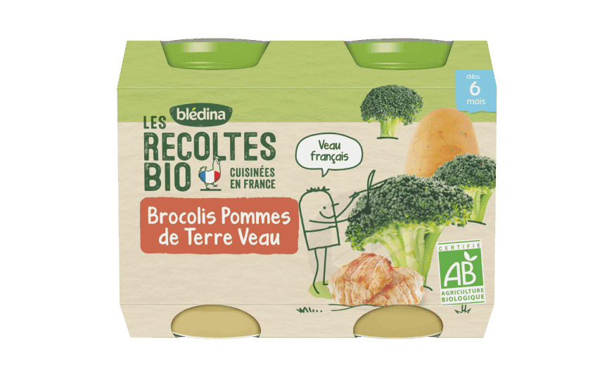 Brocolis Pommes De Terre Veau 2x200g Blédina Les Récoltes Bio