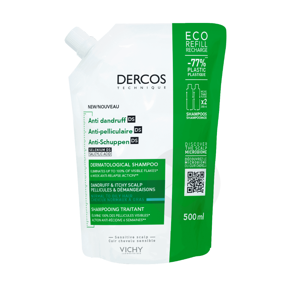 Eco-recharge Antipelliculaire DS Shampooing Cheveux normaux à gras 500ml