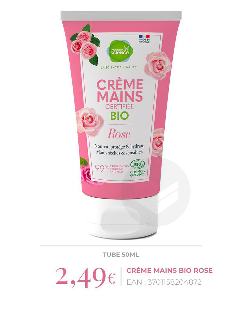 Crème Mains Bio Rose 50ml