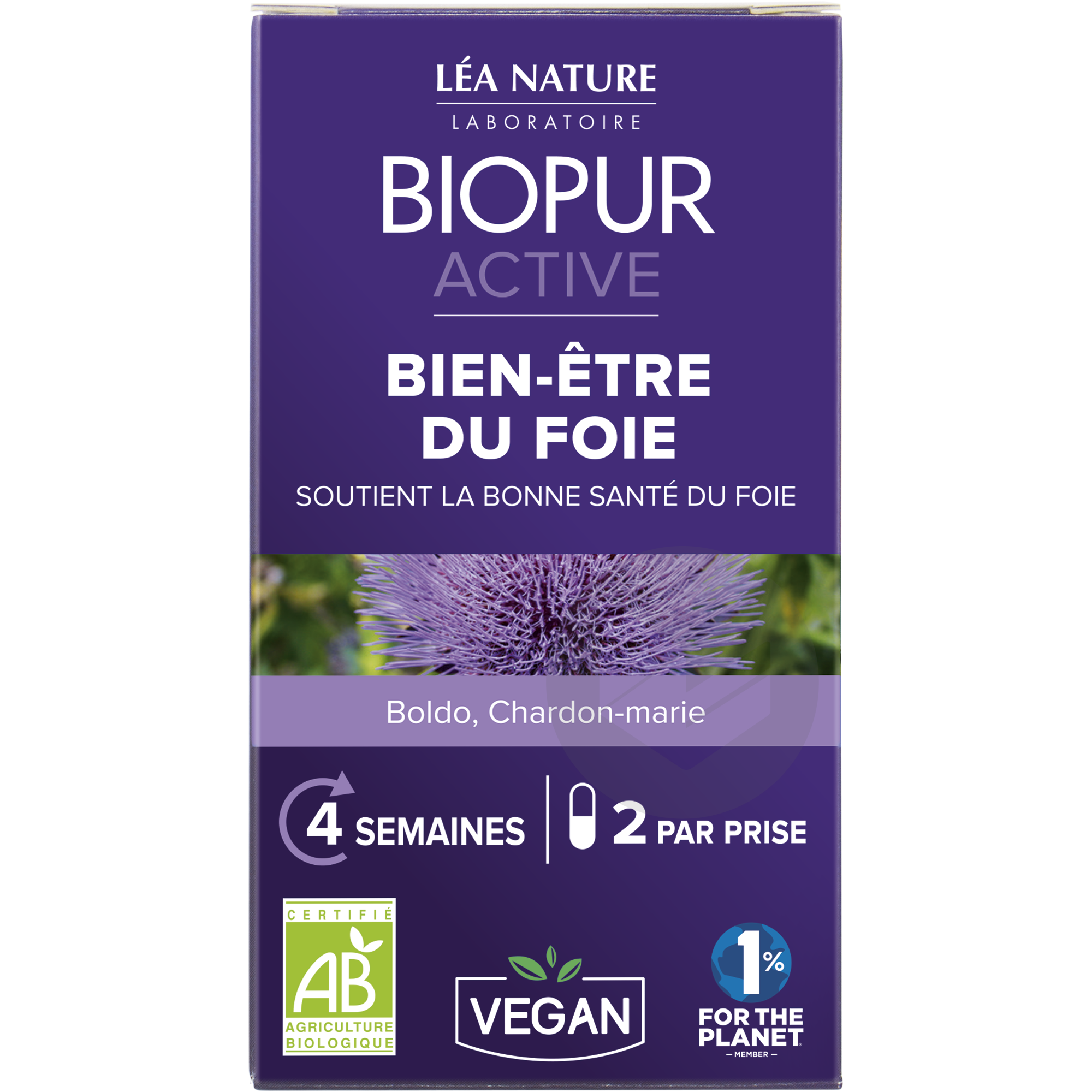 Active gélule végétale Bien-être du foie Boldo Chardon-marie