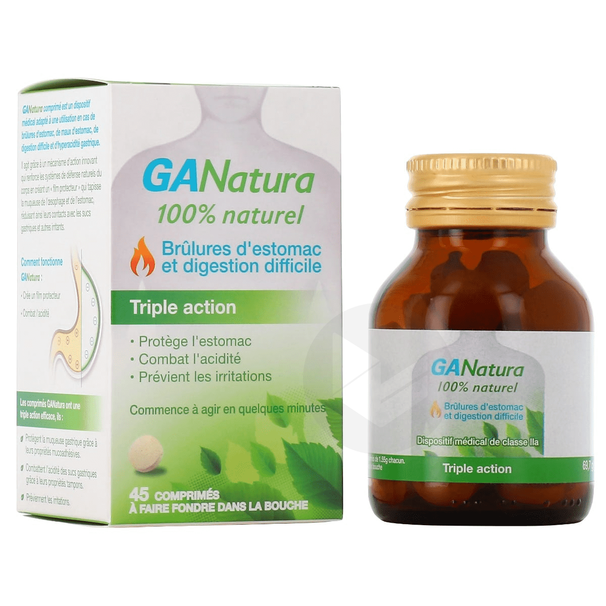 GANatura Brûlures d'estomac et digestion difficile 45 comprimés