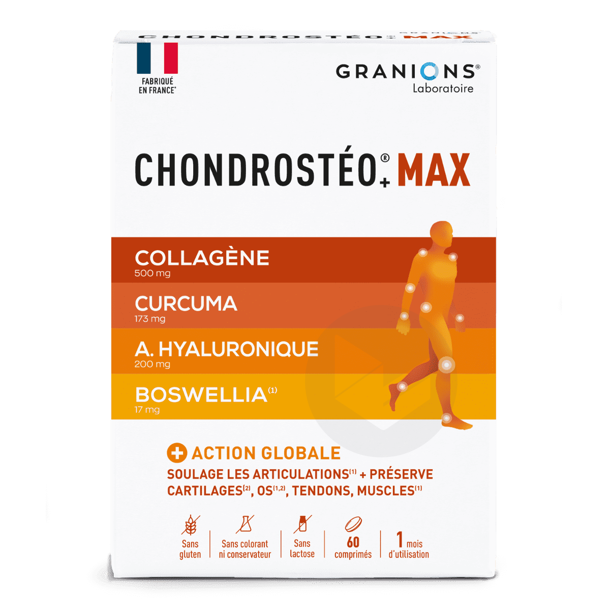 Chondrostéo Max Collagène, Curcuma & Acide hyaluronique 60 comprimés