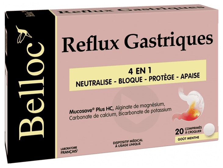 Reflux Gastriques 4en1 20 Comprimés à Croquer