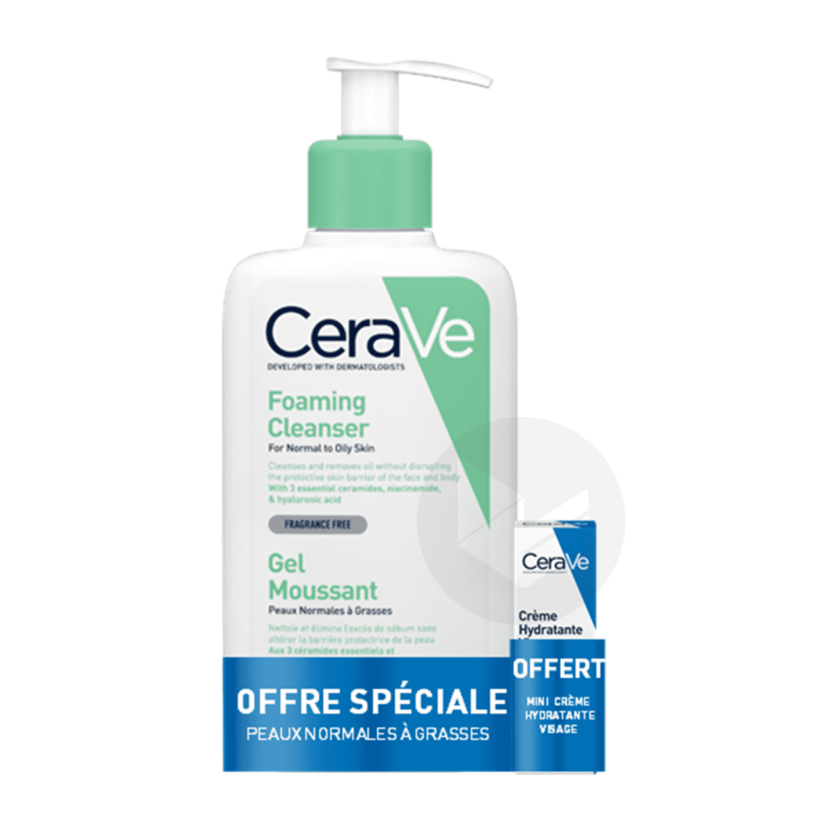 Gel Moussant visage pour les peaux normales à grasses + Mini Crème Hydratante Visage offerte