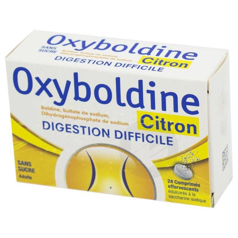 OXYBOLDINE CITRON SANS SUCRE, 24 comprimés effervescents