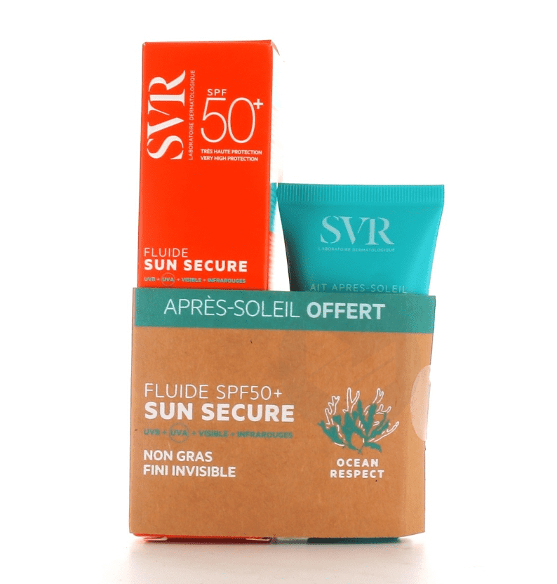 Sun secure fluide SPF50+ 50ml + Apres soleil 50ml offert