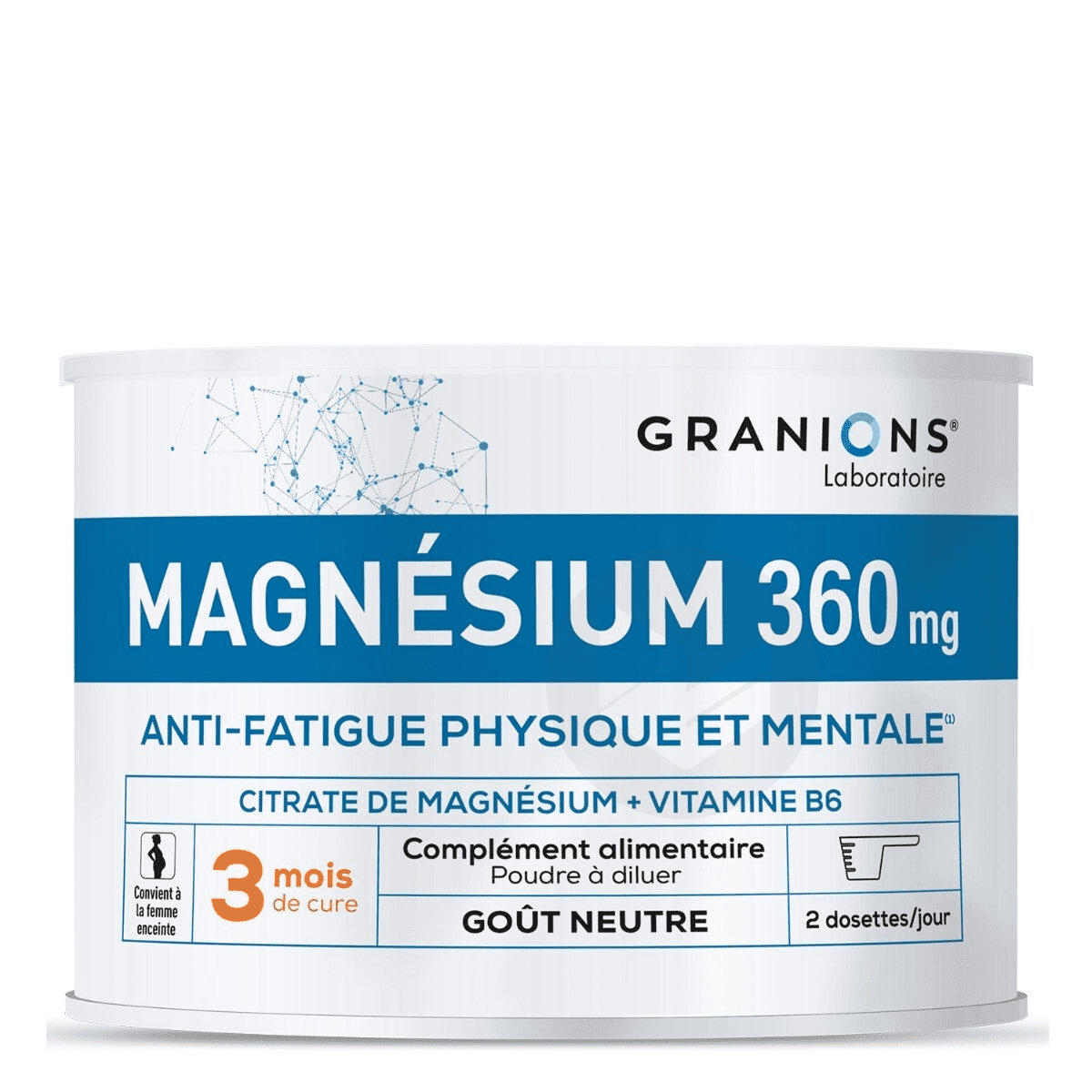 Citrate de Magnésium en poudre 360 mg 210g