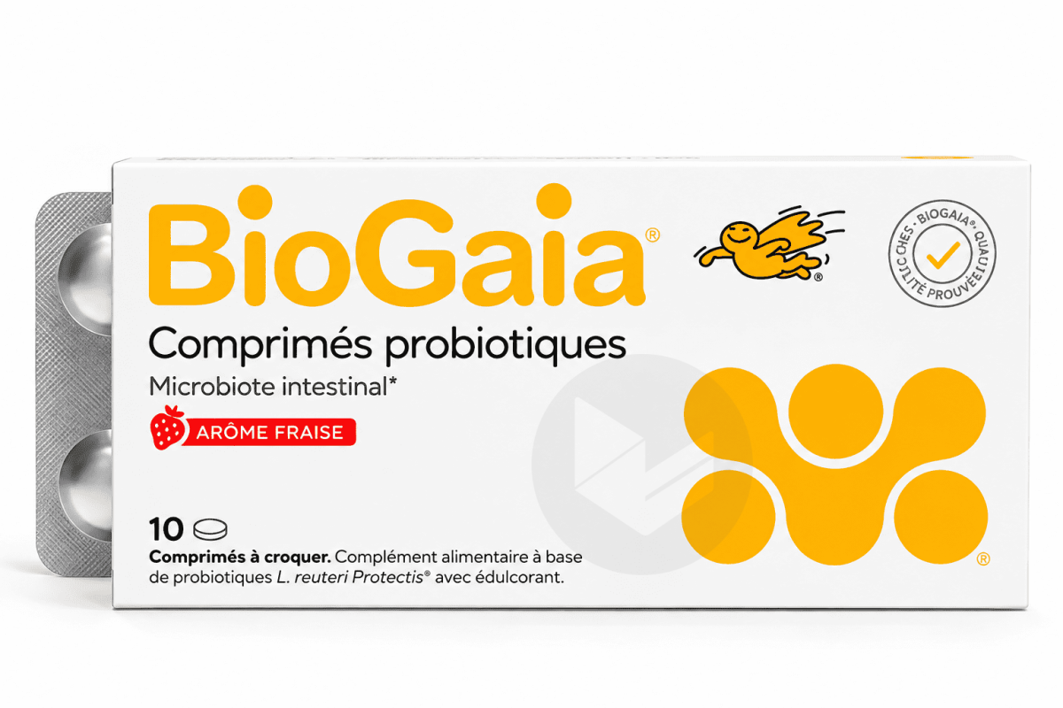 BioGaia® Comprimés probiotiques goût fraise 10 Comprimés