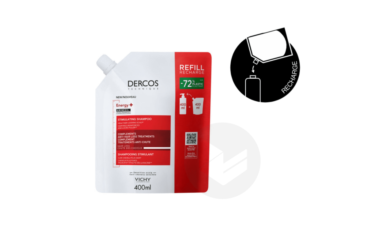 Dercos Shampoing Eco-recharge Energy+ 400ml