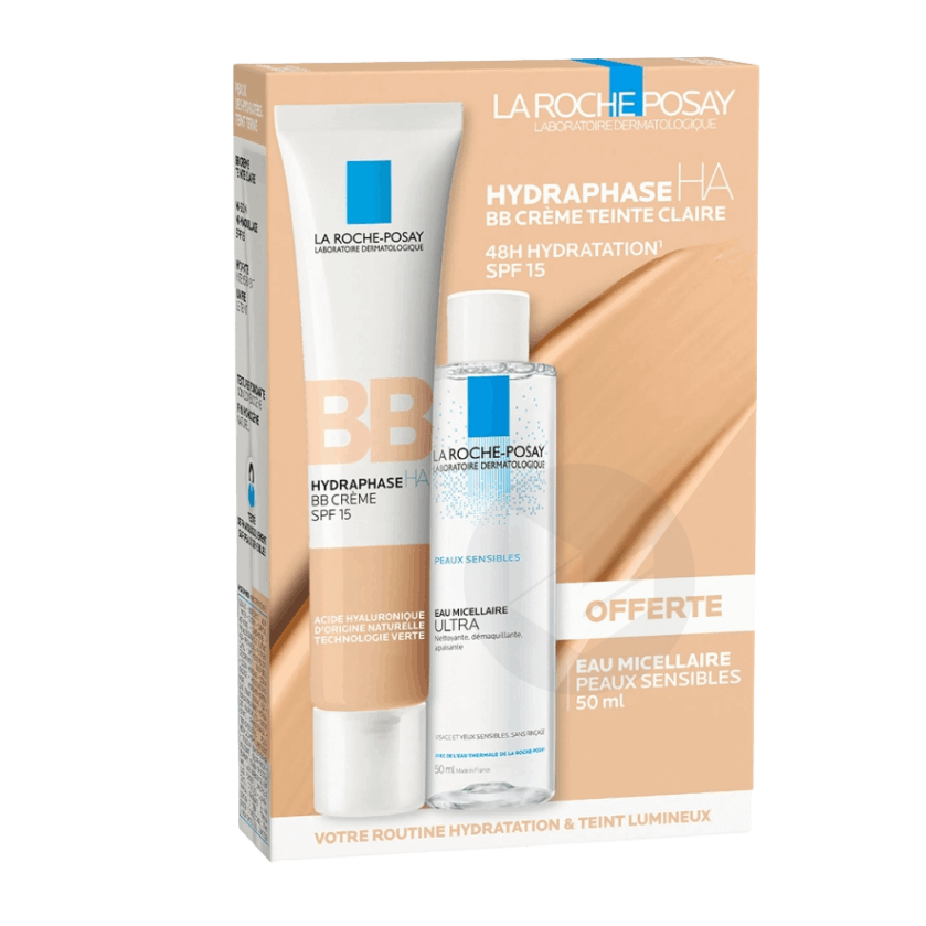 Hydraphase HA BB Crème SPF15 Teinte Claire 40ml + Eau Micellaire 50ml Offerte