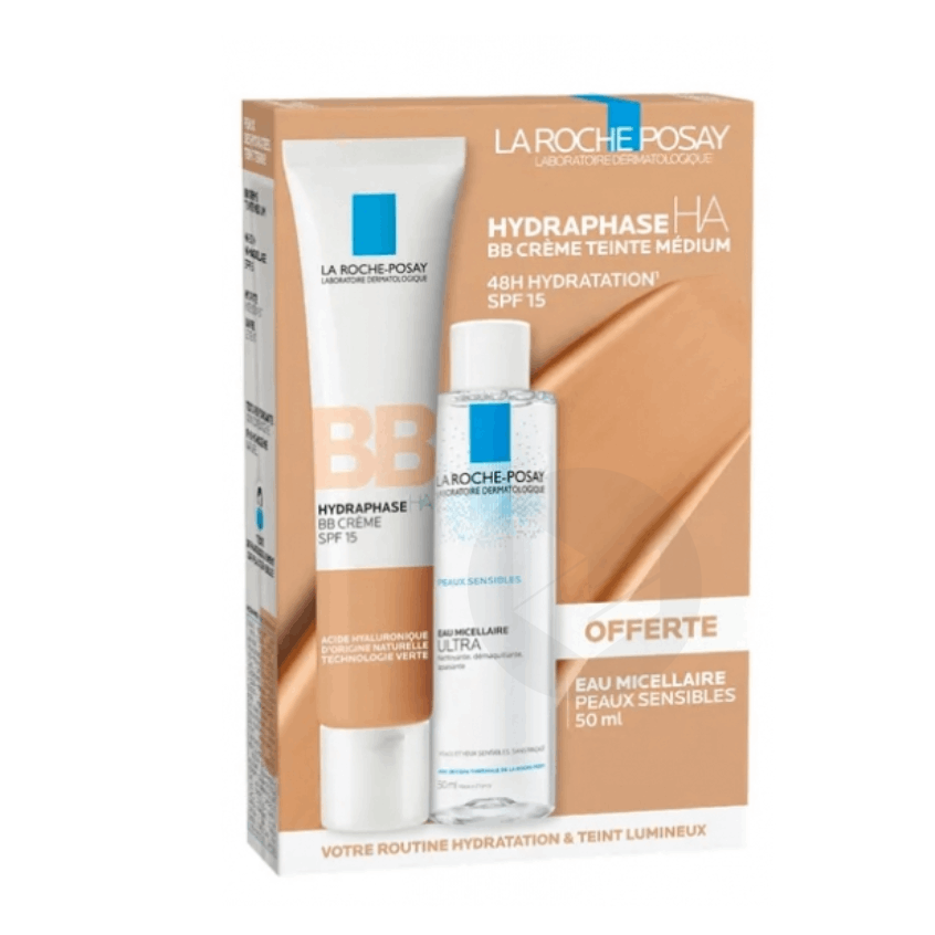 Hydraphase HA BB Crème SPF15 Teinte Médium 40ml + Eau Micellaire 50ml Offerte