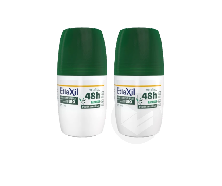 Anti-transpirant Végétal 48h certifié BIO parfum thé vert 2x50ml