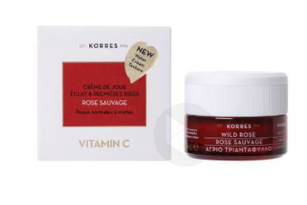 KORRES ROSE SAUVAGE Cr éclat et premières rides peau normale Pot/40ml