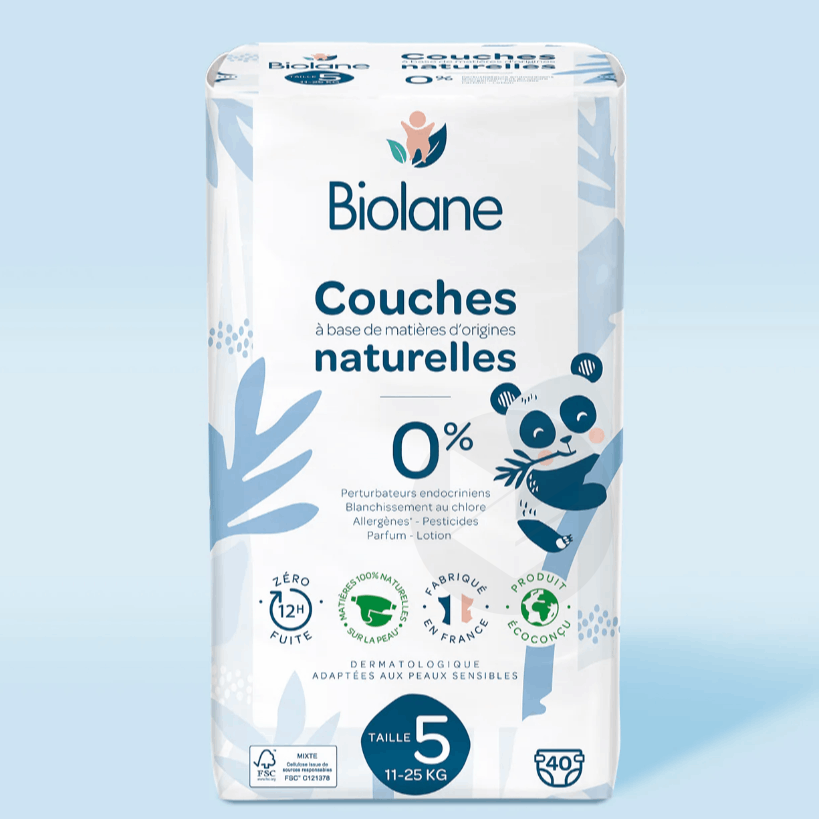 BIOLANE - Couches culottes - Taille 5 (12-18kg) - Zéro fuite pendant 12h -  Pack 1 mois - 120 Couches Pants - Eco-responsable - Fabriquées en France