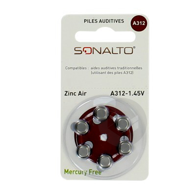 SONALTO A312 Pile auditive Pack/6
