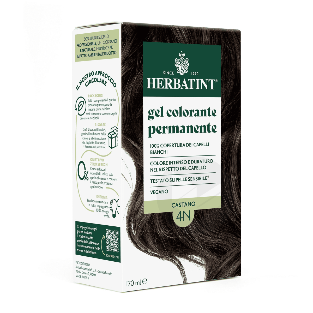Soin colorant permament 4N Châtain 170ml