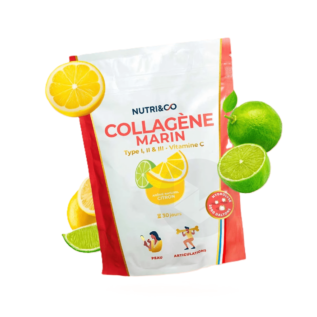 Collagène Marin Type I & II Arôme Citron 190g